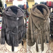 Шуба норкова капюшон кобра,паркетка пояс