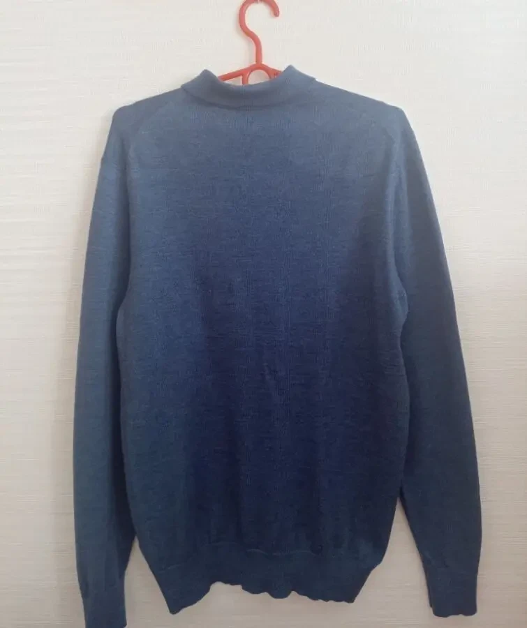 Charles Tyrwhitt Шерстяной свитер поло мужской на пуговицах под джинс 6