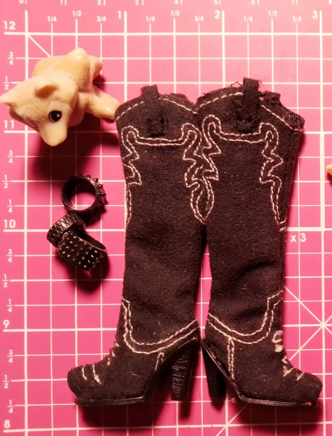 Обувь кукольная ковбойские сапоги мягкие Nascar Barbie для 1.6 кукол