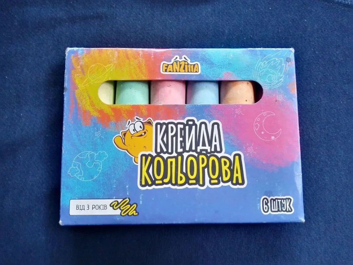 Набір крейди для малювання кольоровий Fanzilla 6 шт