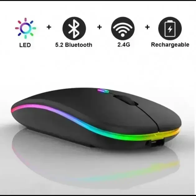 Мишка комп'ютерна бездротова, Bluetooth, USB, безшумна, акумуляторна.