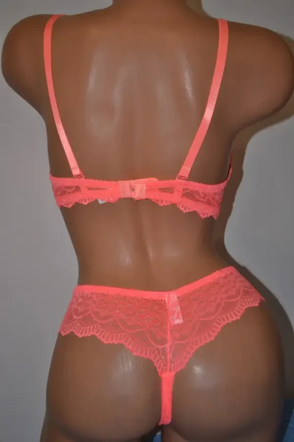 Комплект спідньої білизни, кораловий 3