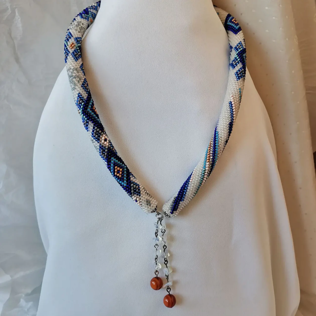 Прикраса із бісеру кольє-джгут Зоряне сяйво 7
