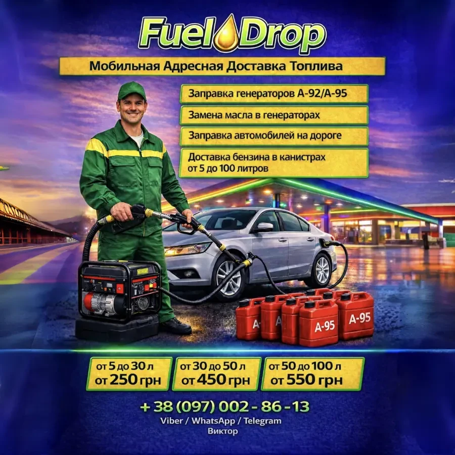 Мобильная Адресная Доставка Топлива по г.Днепр