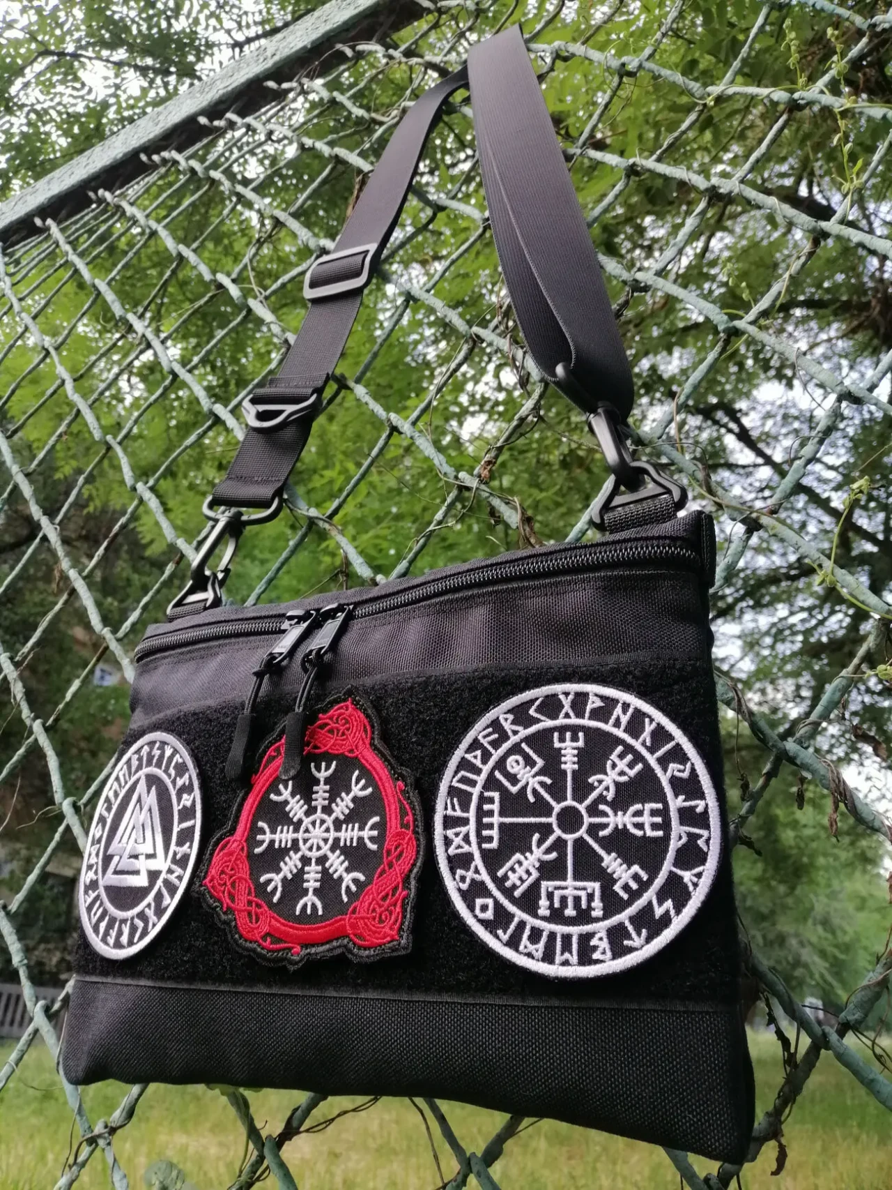 Сумка через плече кордура месенджер з велкро липучкою для патчів плечо