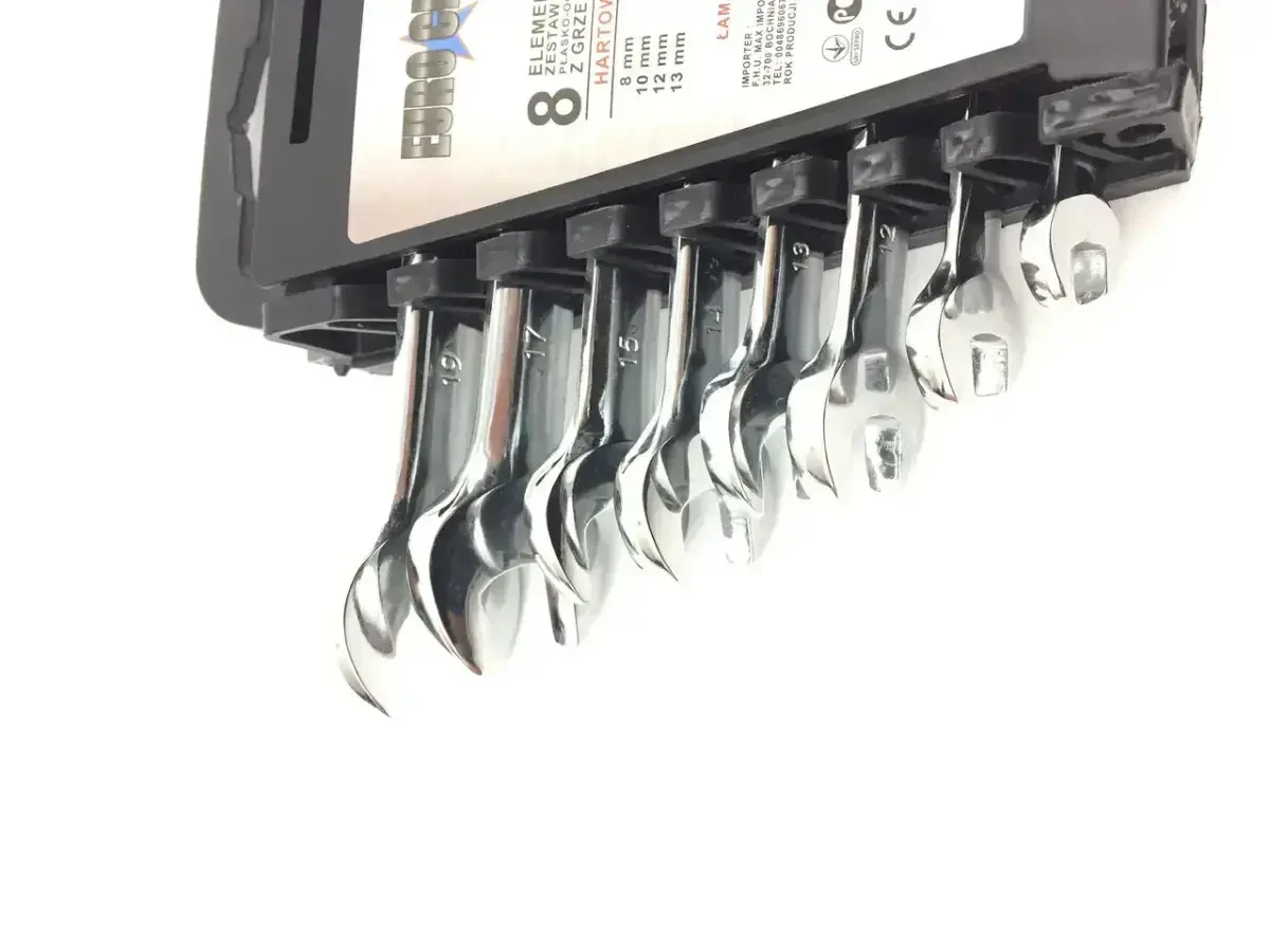 Набір ключів ріжково-накидних із тріскачкою Euro Craft 8 шт. 8-19 мм 4