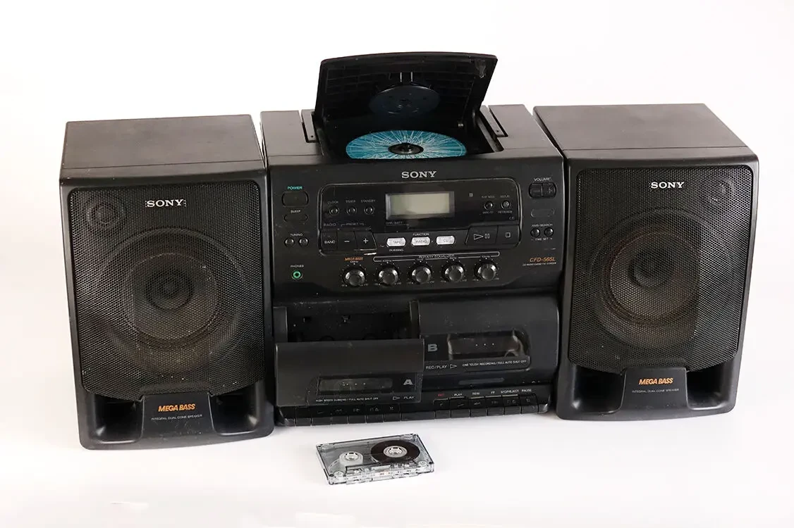 Двокасетний музичний центр SONY колонки, FM, CD, касетний 2