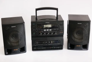 Двокасетний музичний центр SONY колонки, FM, CD, касетний