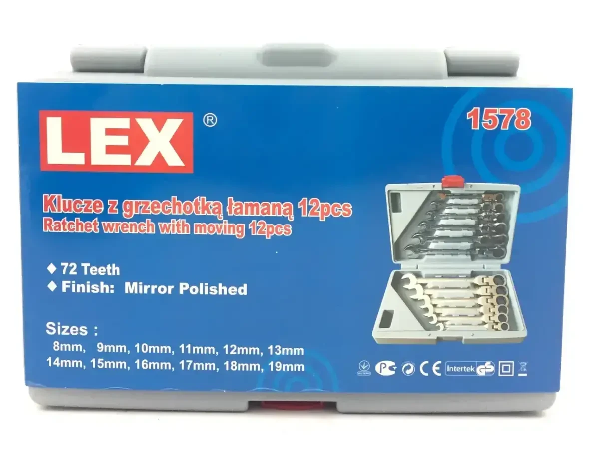 Набір ключів ріжково-накидних із тріскачкою LEX 12 шт. 6