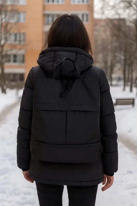 Рюкзак чорний міський 26л з ручками і кишенями, шопер 3