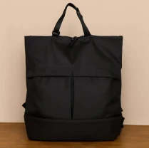 Рюкзак чорний міський 26л з ручками і кишенями, шопер