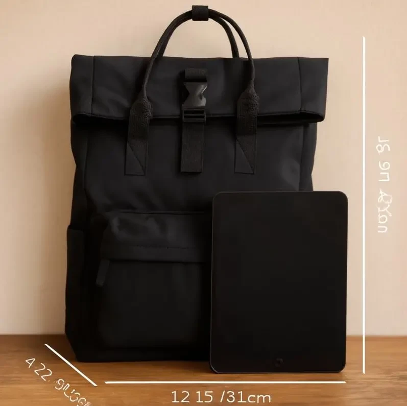 Жіночий рюкзак чорний, ролл 5