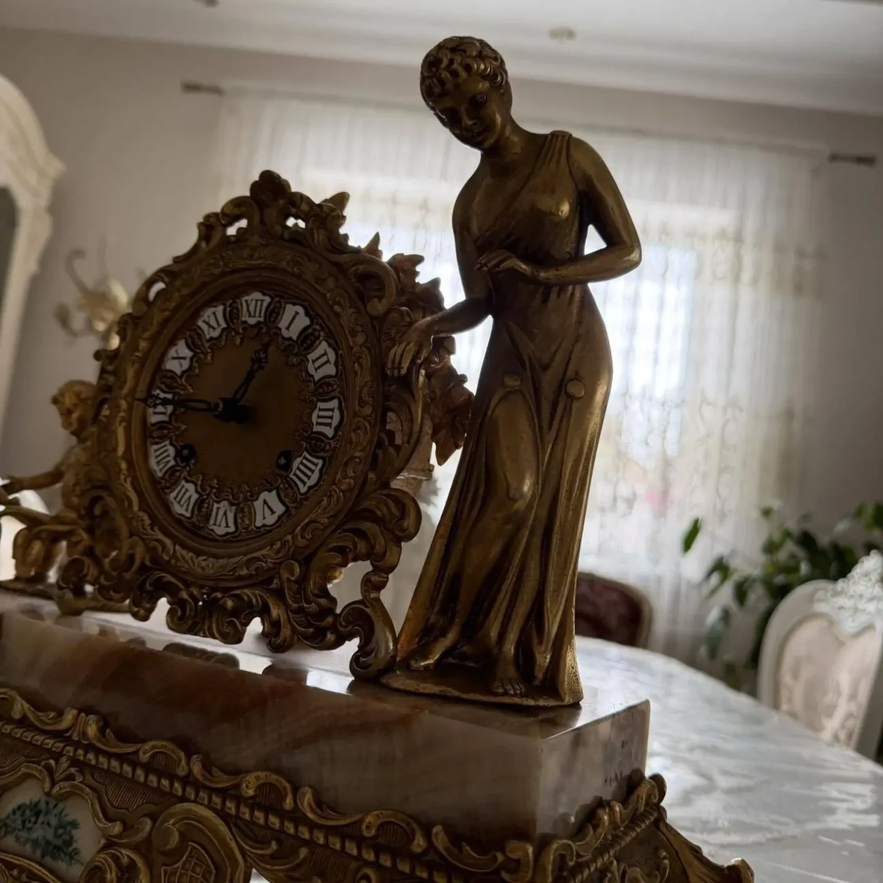 Годинник камінний з Європи бронза онікс 6