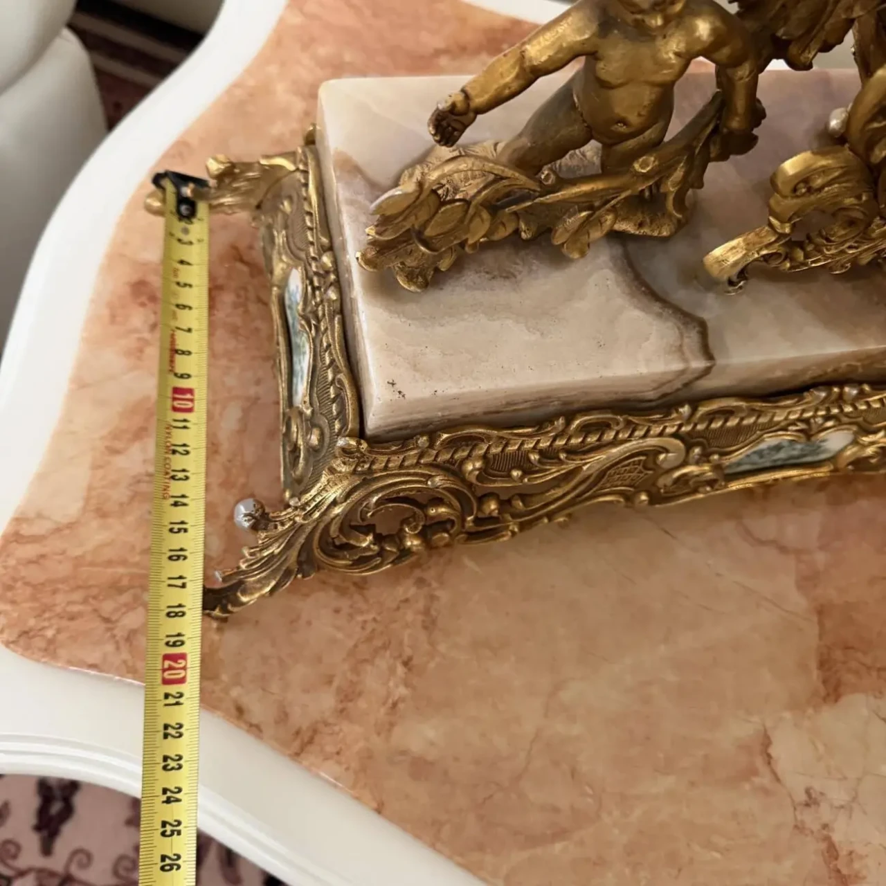 Годинник камінний з Європи бронза онікс 10