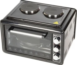 2 в 1 Велика електрична піч духовка 36 л з плитою Saturn STEC1072 чорн