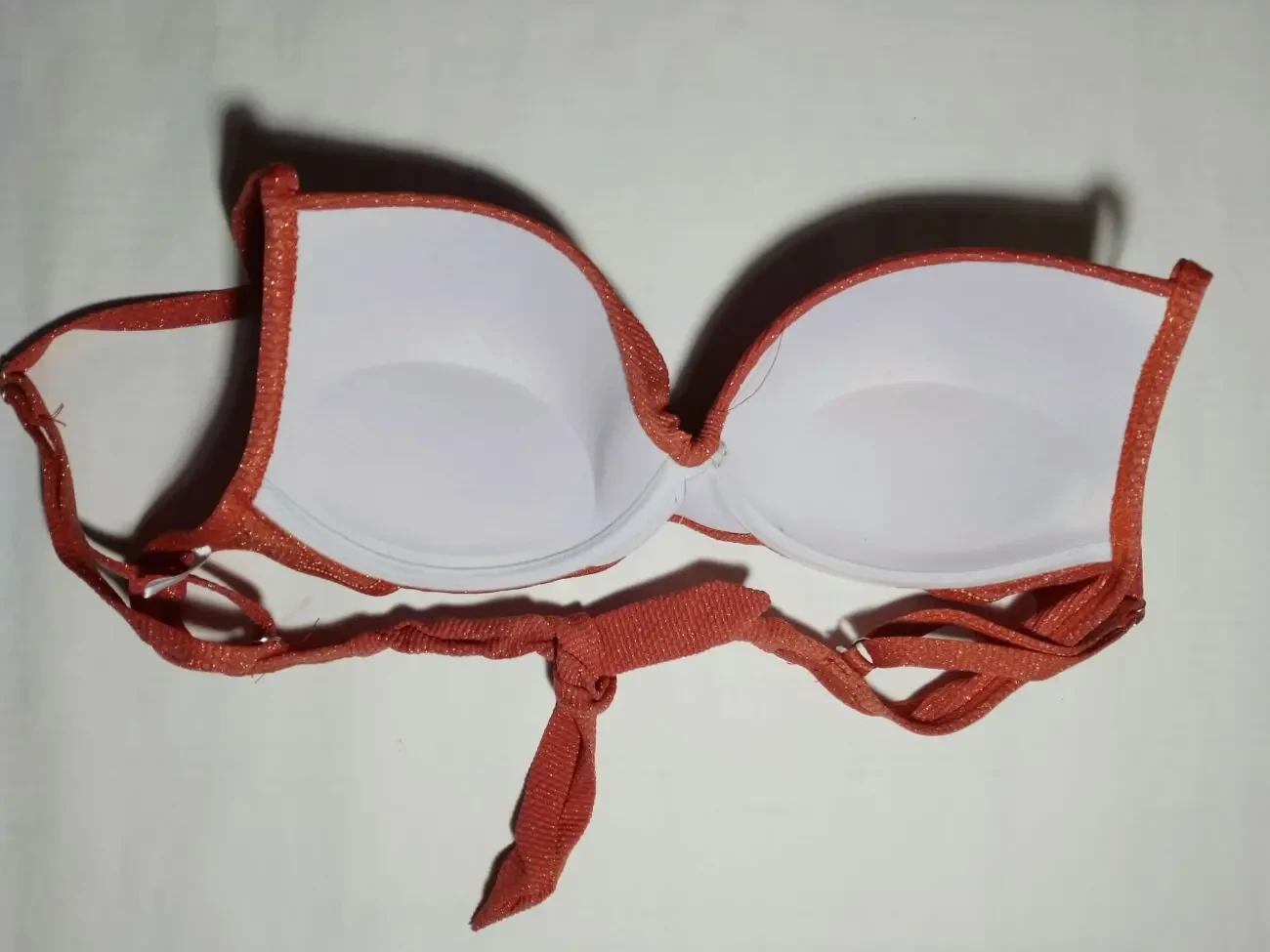 Купальник оранжевый коралловый блестящий 10 с плавки и лиф 2 вида 5