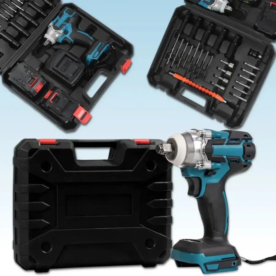 Ударний гайковерт на акумуляторі з додатковими насадками 25 штук 3