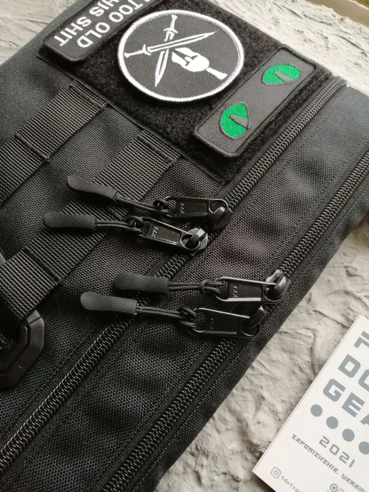 Сумка через плече кордура з велкро липучкою панеллю полем для патчів 5