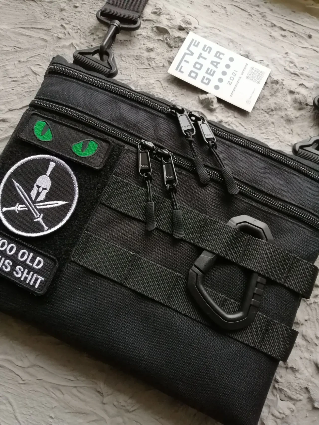 Сумка через плече кордура з велкро липучкою панеллю полем для патчів 3