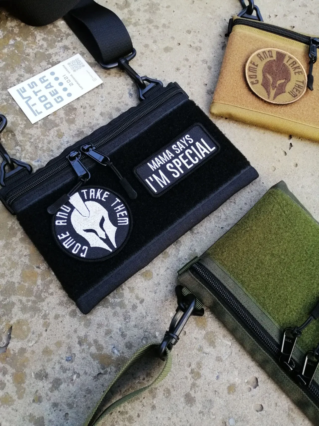 Компактна сумка кордура з велкро для патчів гаманець через плече мини 10