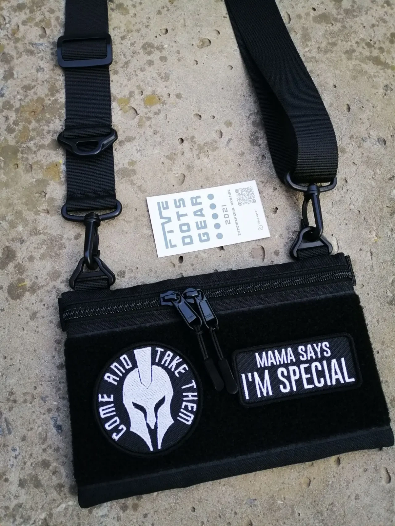 Компактна сумка кордура з велкро для патчів гаманець через плече мини 3