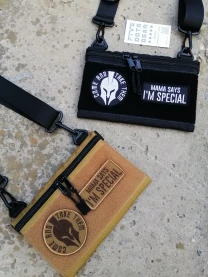 Компактна сумка кордура з велкро для патчів гаманець через плече мини