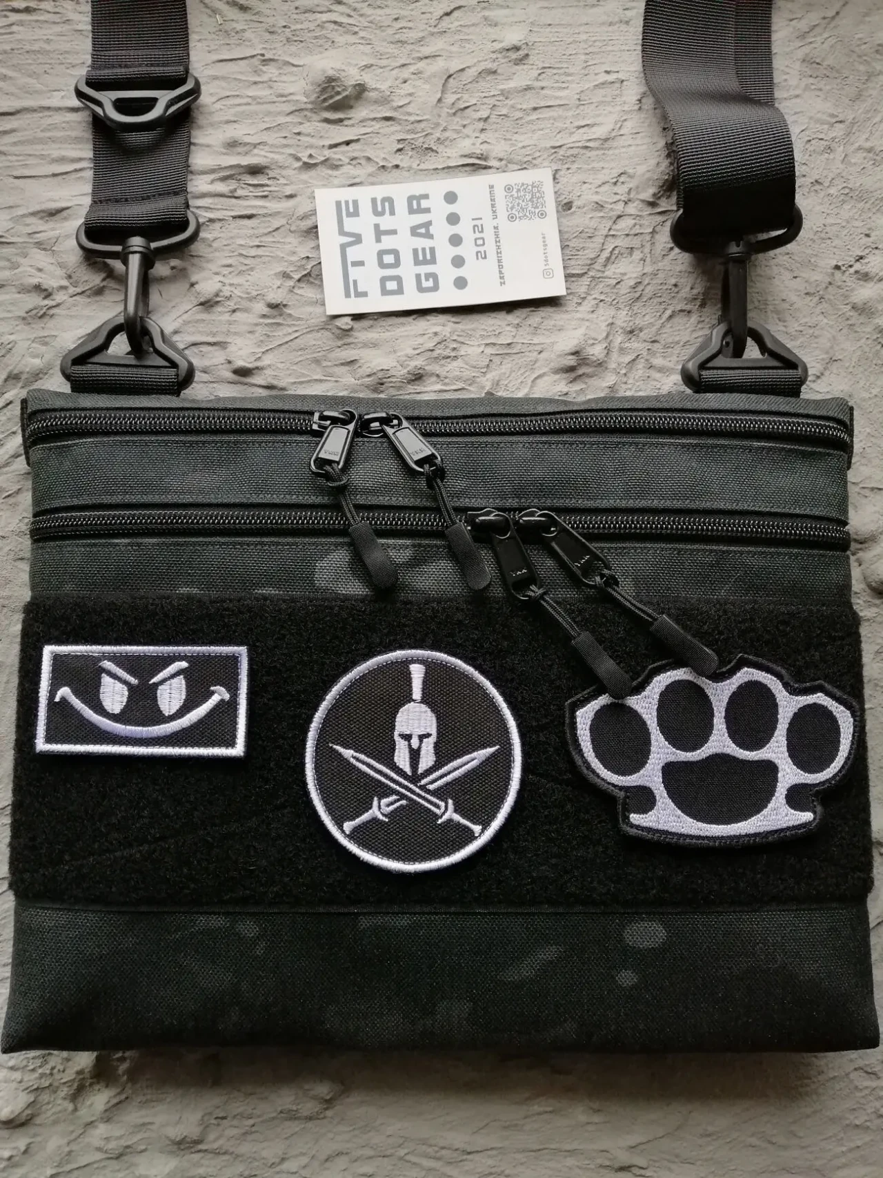 Сумка через плече 5dotsgear кордура з велкро патч панеллю липучкою 5