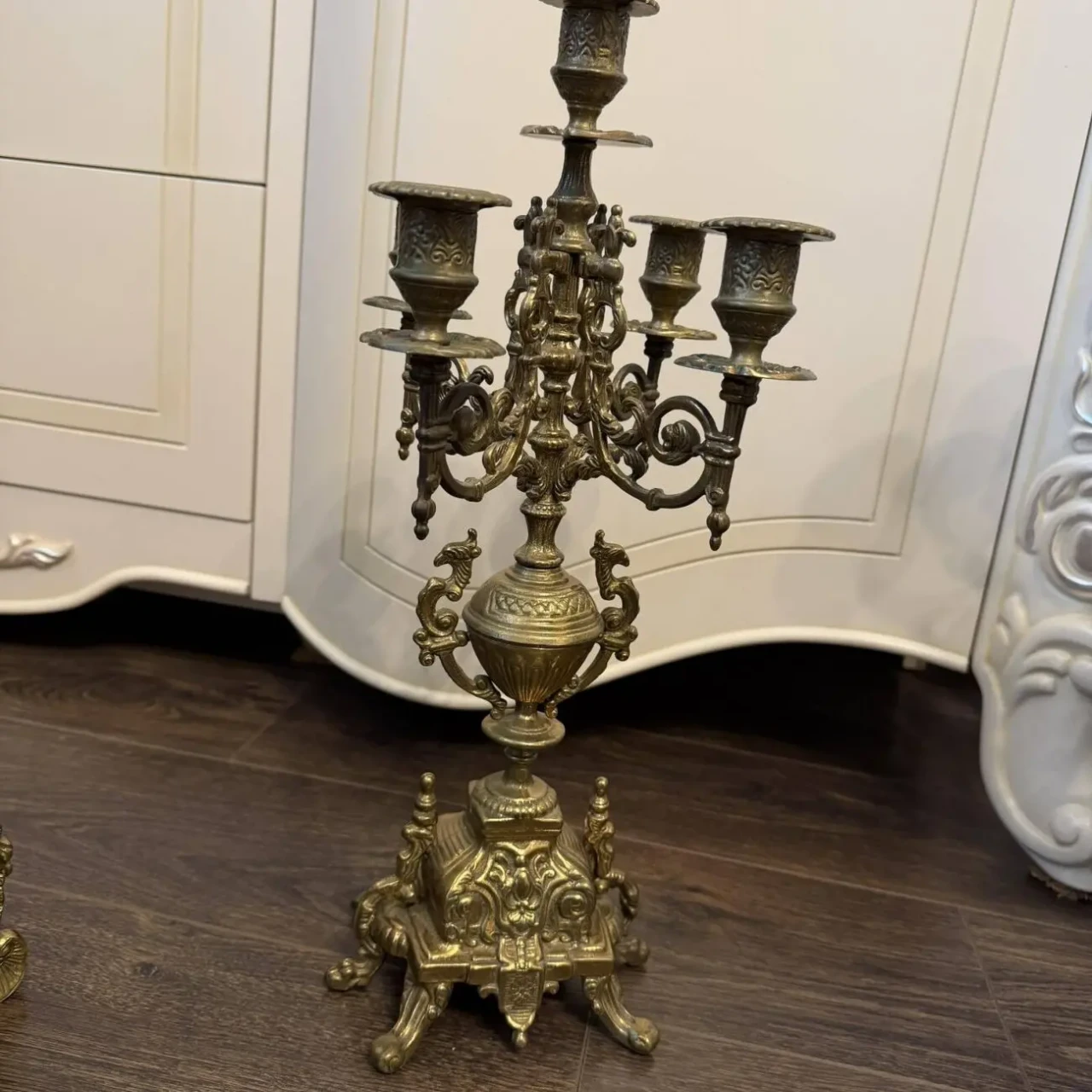 Камінний годинник з канделябрами антикваріат з Європи 8