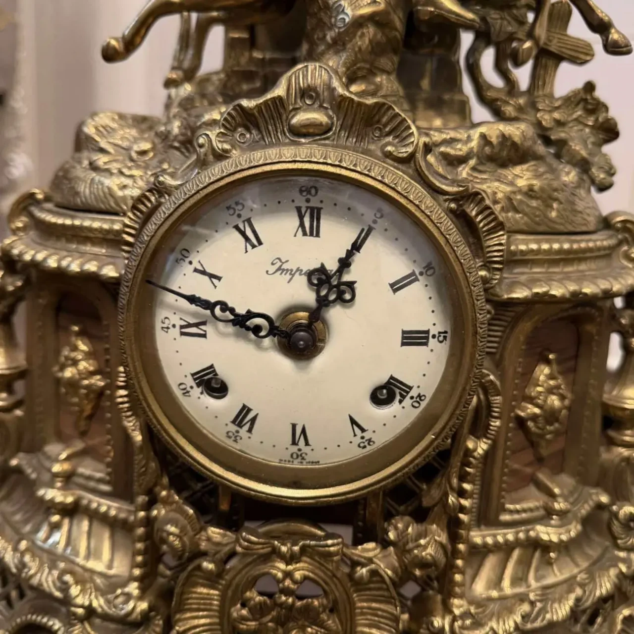 Камінний годинник з канделябрами антикваріат з Європи 5