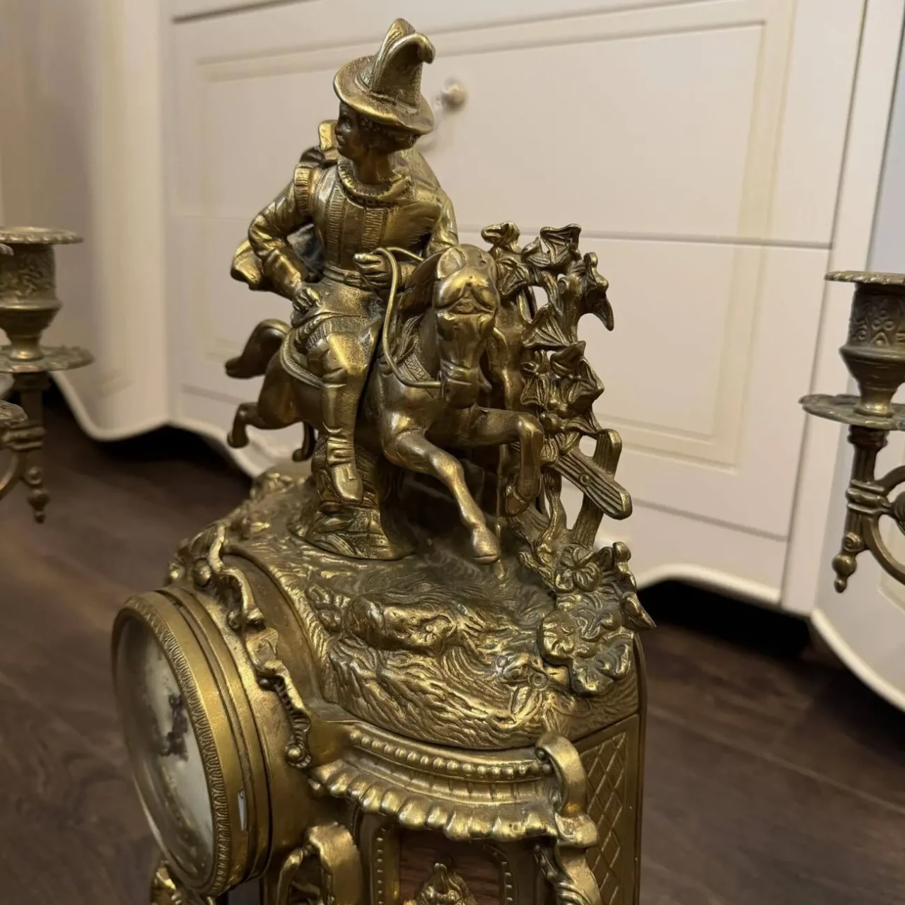 Камінний годинник з канделябрами антикваріат з Європи 6