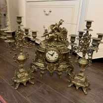 Камінний годинник з канделябрами антикваріат з Європи