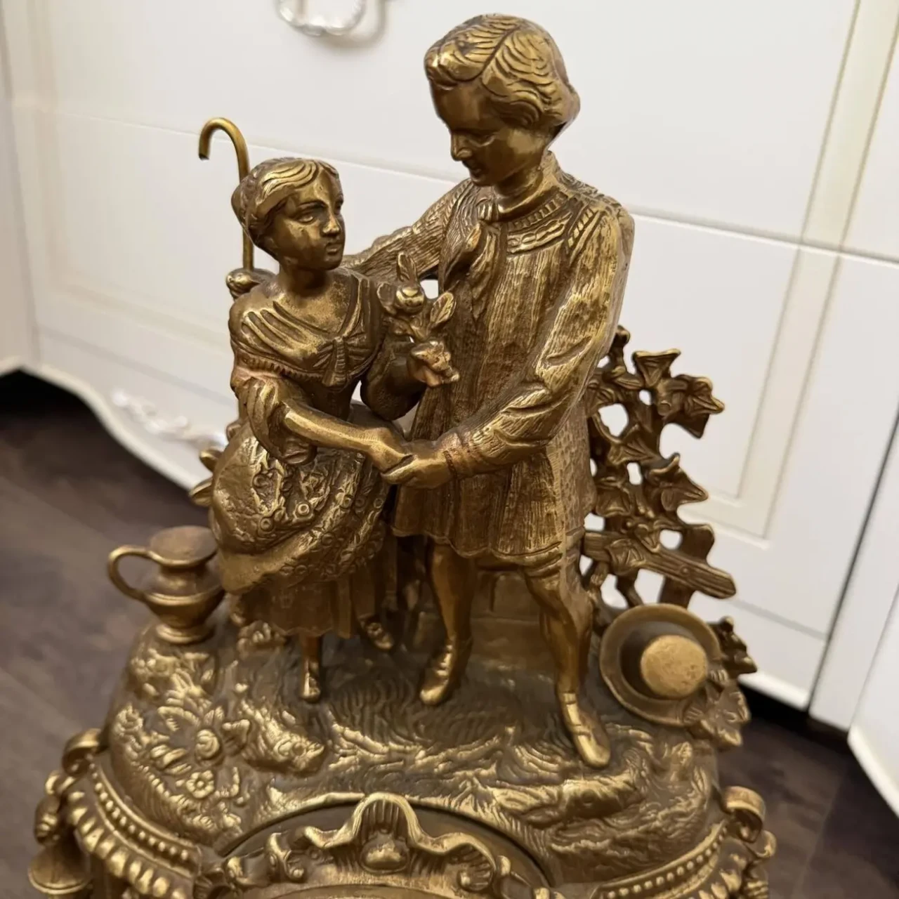 Камінний набір годинник з канделябрами вінтаж з Європи 4