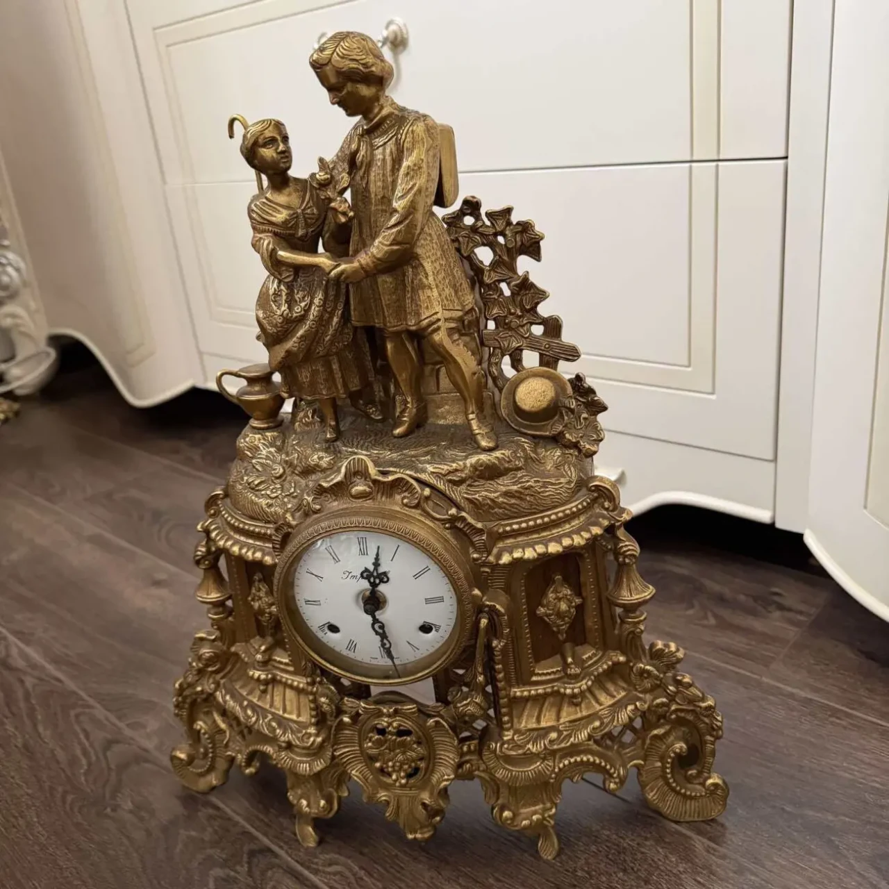 Камінний набір годинник з канделябрами вінтаж з Європи 6