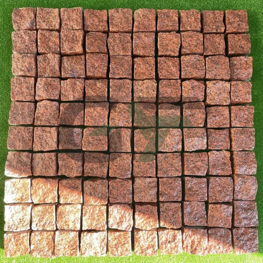 Бруківка 10х10х5 колота лизник червона 2