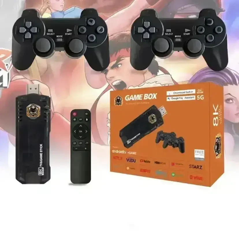 Ігрова ТВ приставка 8K/5G X8 і 2 бездротові джойстики для телевізора