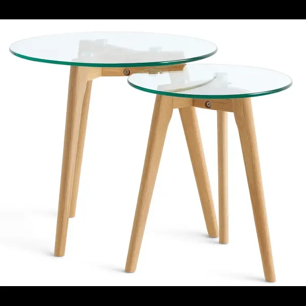 Журнальні столики - комплект Мілан зі скляною стільницею