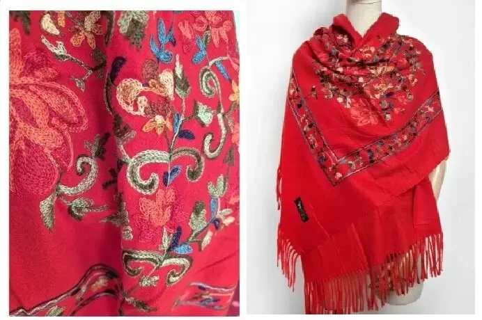 Кашеміровий шарф з вишивкою, палантин 2