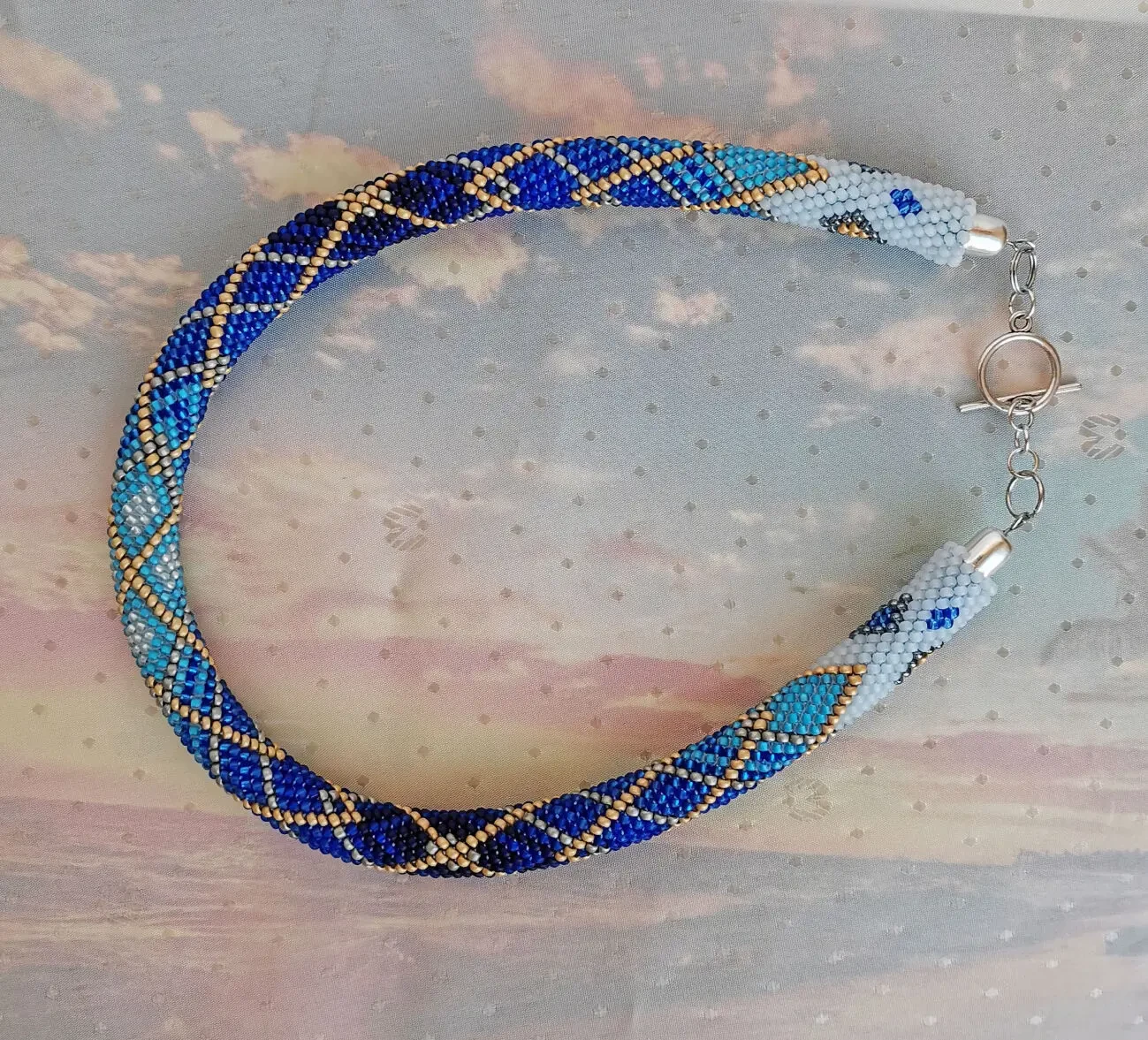 Прикраса із бісеру кольє-джгут Північне сяйво 4