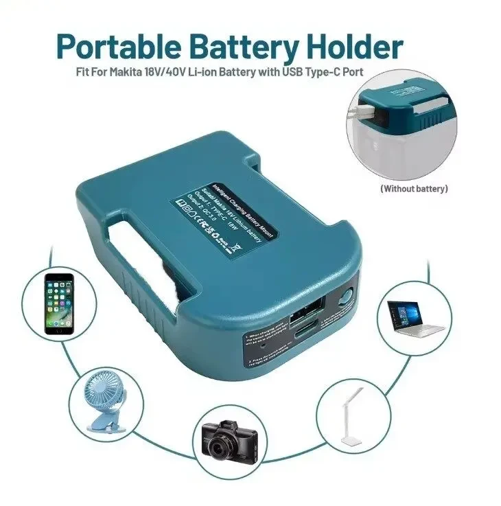Адаптер перехідник USB/Type-C для акумуляторів Makita та аналогів 2