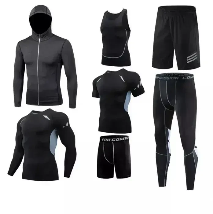 7в1.Компресійний комплект(рашгарди,тайтси,футболка,майка,шорти,вітров