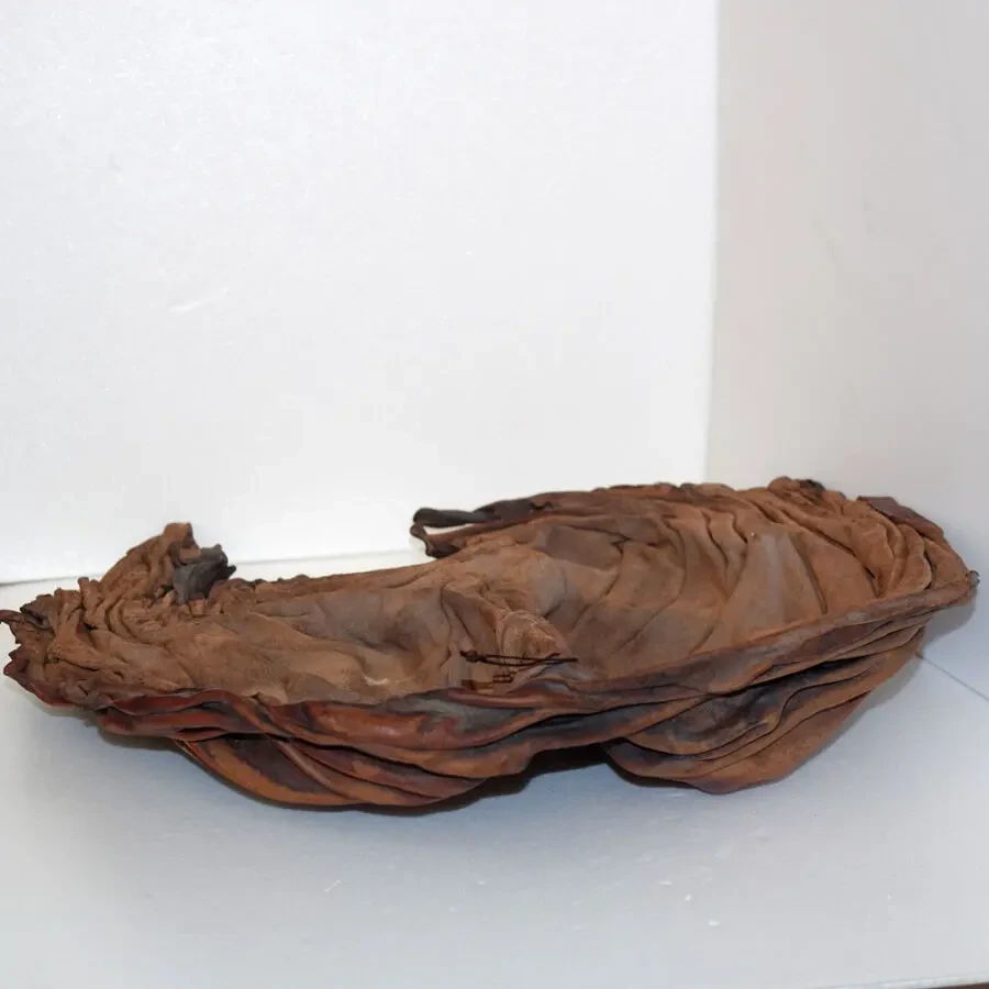 Винтажное кожаное панно Италия декоративная настенная маска барельеф 5