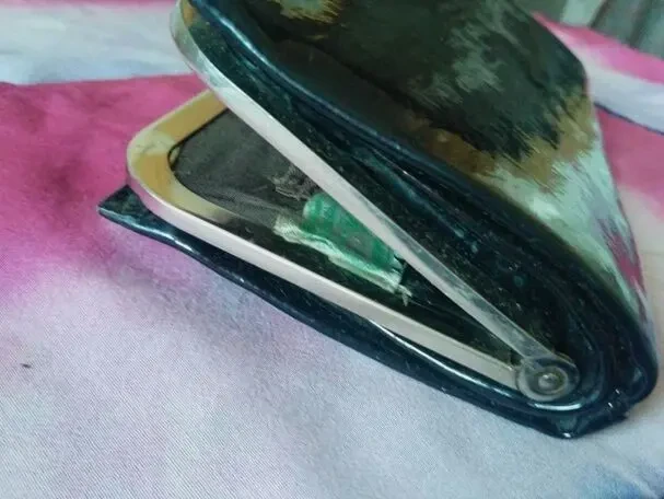 Сумка клатч лаковая черного цвета, старинная раритет 60-70 гг 2