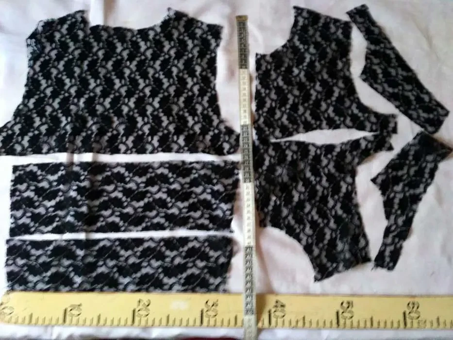 Набор для творчества кружево гипюр черный цвет много кусков 8