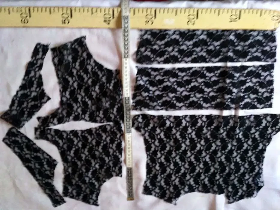 Набор для творчества кружево гипюр черный цвет много кусков 10