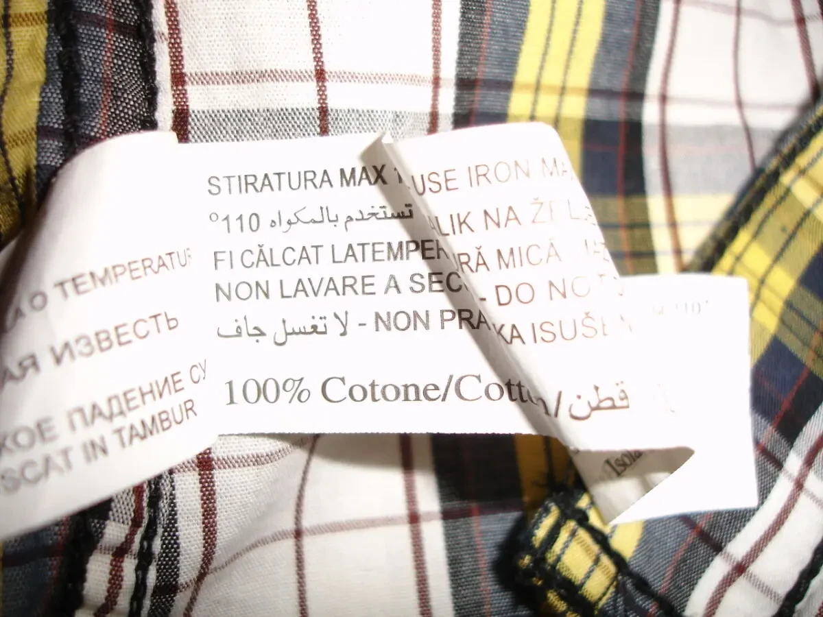 Рубашка/СОРОЧКА М-ка, біла в жовто-чорну клітинку, котон. НОВА. Літня. 8