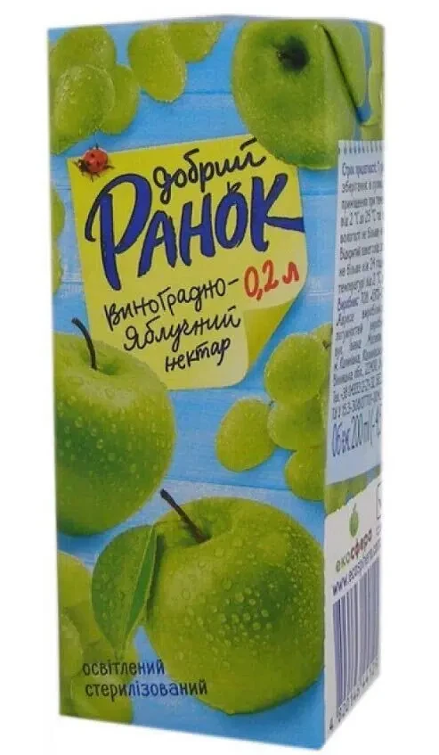 Соки та нектари Ранок / Добрий Ранок 0,2л 4