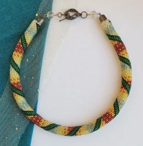 Прикраса із бісеру кольє-джгут Чарівний ліс