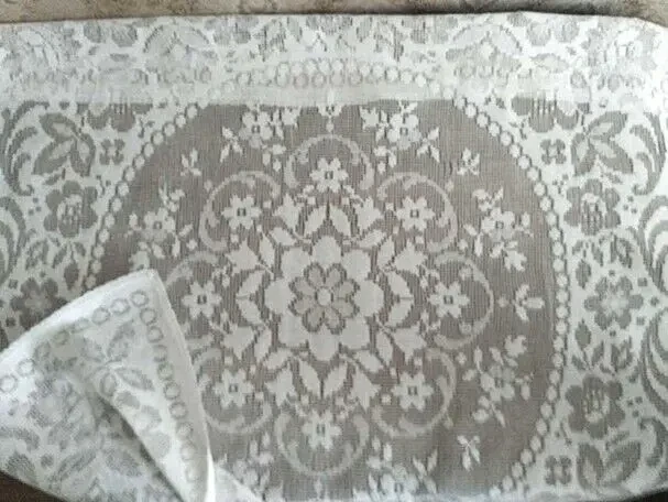 Скатерть накидка салфетка белый цвет натуральный хлопок 2