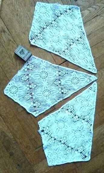 Для кукольных нарядовТкань Кружевной гипюр белый цвет хлопок 3 куска 3