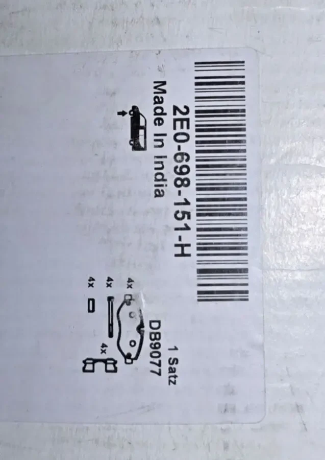 Гальмівні колодки VAG 2E0698151H передні 4